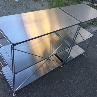 無印良品 ステンレスユニットシェルフ2個セット ワイド小定価18900円+ 