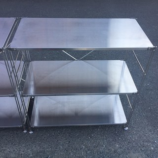 ⭐️美品⭐️オプション２個付⭐️無印良品⭐️ステンレスユニットシェルフ ワイド小 ステンレスユニットシェルフ ステンレス棚セット ワイド 小 | 無印良品