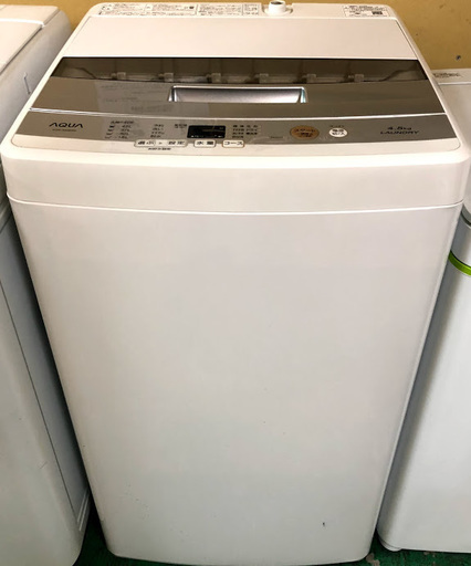 【送料無料・設置無料サービス有り】洗濯機 2016年製 AQUA AQW-S45E(W) 中古