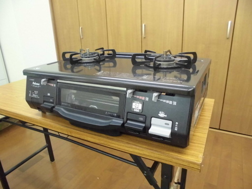 Paloma パロマ ガステーブル ガスコンロ IC-N900B-R フラットトップ 都市ガス用 2015年製 ブラック系 ●乾電池2個付き● JM970)【取りに来られる方限定】