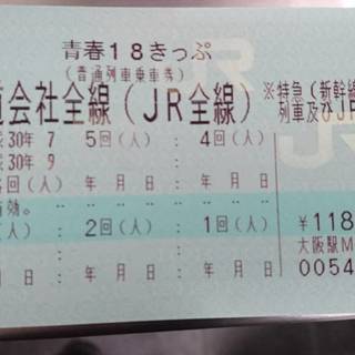 青春18きっぷ　4枚分