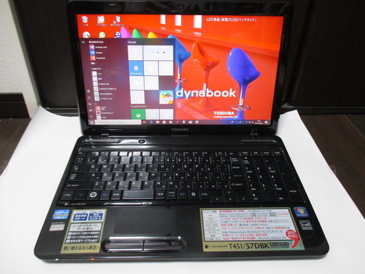 美品】東芝dynabook T451/57DBK Corei7／８GB／64０GB ノートパソコンリカバリー済 中古動作品
