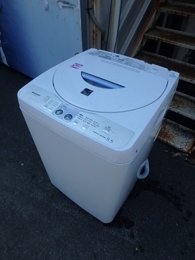 簡易清掃済み☆2009年製☆　シャープ 全自動洗濯機 ES-55E5-KＢ  5.5kg