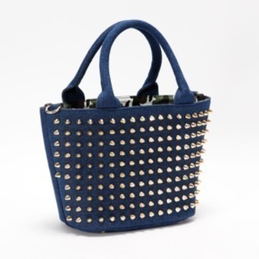 新品　GRAM JAM スタッズバッグ　ブルーデニム　Sサイズ