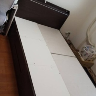 取引中 ニトリ 収納付きベッド セミダブル じおら 八王子みなみ野のベッドの中古あげます 譲ります ジモティーで不用品の処分