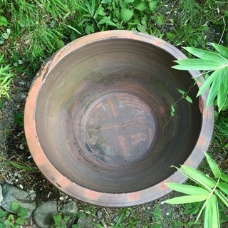 明治時代のレトロな亀鉢 古民具 地方窯 かめ 甕 メダカ 鉢