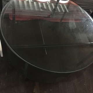 T2【中古】テーブル 天板がガラス 黒