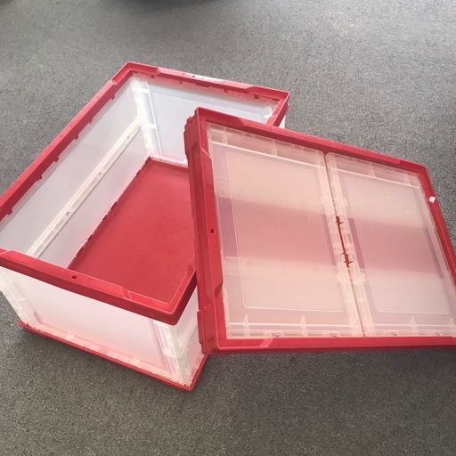 中古 アスクル 現場のチカラ 軽量薄型折りたたみコンテナフタ無43 9
