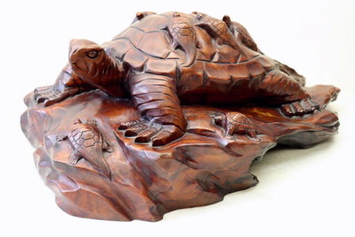 大きい 木製一刀彫 縁起物 亀置物 親子亀 子孫繁栄 長寿 金運アップ 700x400xh250 Pickers 岐阜のその他の中古あげます 譲ります ジモティーで不用品の処分