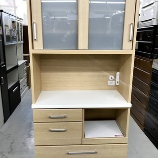 中古品　レンジボード　ベージュ