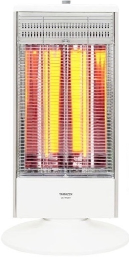 まだ新しく綺麗【美品 山善(YAMAZEN) 遠赤外線カーボンヒーター(900W/450W 2段階切替)自動首振り機能付 ナチュラルホワイト DC-RK093】