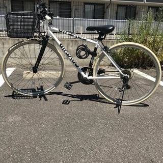 クロスバイク ホワイト 21段変速ギア