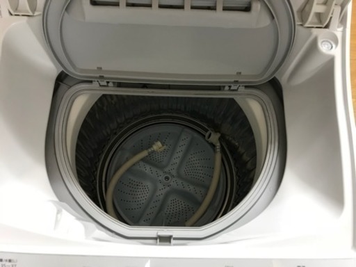 【リサイクルサービス八光　安心の1か月保証　配達　設置OK】シャープ タテ型洗濯乾燥機 穴なし槽カビぎらい ブルー系 洗濯容量5.5kg ES-TG55L-A