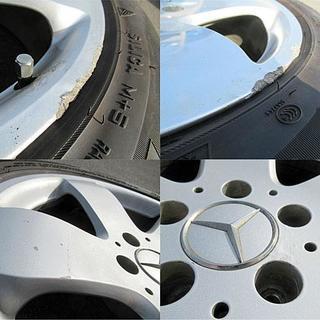 バリ山☆★メルセデスベンツ ☆★Eクラス純正17インチ トライアングル タイヤ＆ホイール★225/55R17★スタッドレス/タイヤ 札幌発