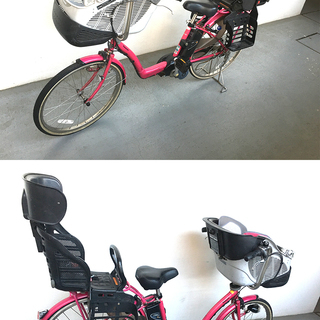 電動アシスト自転車　前後チャイルドシート付　3人乗り可能