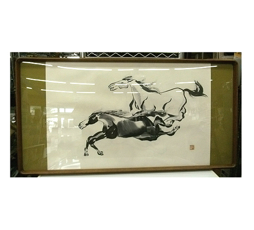 札幌 新品!【額装 馬】横94cm 縦47cm 本郷通店