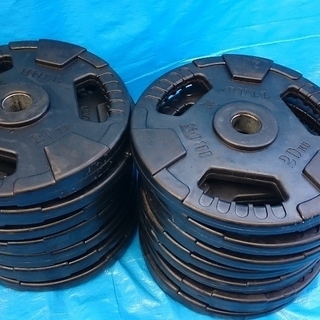 　BULL ラバープレート 20K・15K・10K・5K　ダンベルセット　USED品