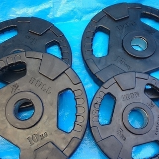 　BULL ラバープレート 20K・15K・10K・5K　ダンベルセット　USED品