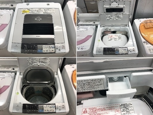 美品【 HITACHI 】日立 ビートウォッシュ 8.0㎏ 全自動洗濯乾燥機 押して、たたいて、もみ洗い シャワービート洗浄＆ヒーター乾燥