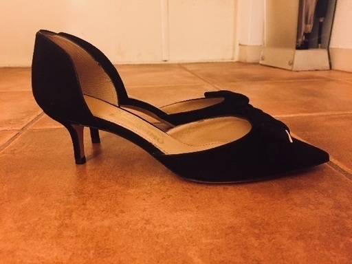 未使用】Salvatore Ferragamo スウェードリボンパンプス 中古】美品  