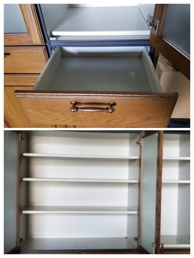 中古 食器棚 日立システムキッチン 耐震ロック付き扉 高さ1840mm 幅1370mm Kanamomo 門沢橋の収納家具 食器棚 キッチン 収納 の中古あげます 譲ります ジモティーで不用品の処分