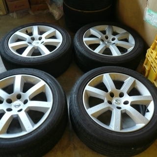 フェアレディZ 純正 １７インチ アルミホイールセット 傷あり タイヤジャンク