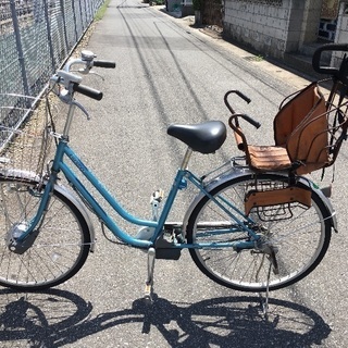 値引き 電動ママチャリ 水色