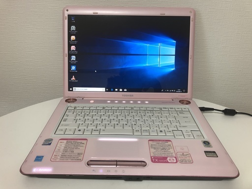 ★中古ノート★　TOSHIBA　Windows10　ピンク　Core2Duo メモリ2GB　Office2007