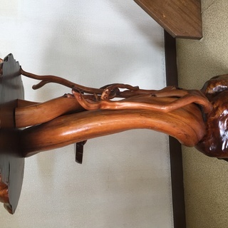 ☆【希少/旧家蔵出し】40年以上前の大型 天然木の根っ子 オブジェ/瘤 置物 飾り物 玄関 置き台 飾り台（全長94㎝）*（F180706）208-145