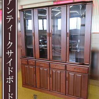 ジモティ来店特価!!! アンティークミラー付きサイドボード J-552