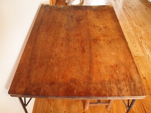 【最終値下げ】古材テーブル アイアン脚 ダイニングテーブル アンティーク 古道具