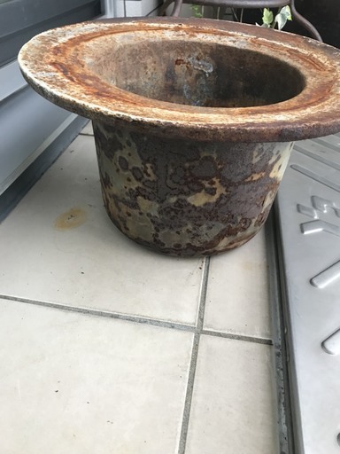 貴重アンテーク 注文 鋳物フラワーポット 