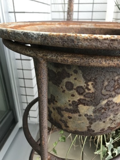 貴重アンテーク 鋳物フラワーポット