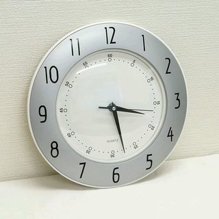 オシャレなデザインの掛け時計 グレー×ホワイト JM1072)【...