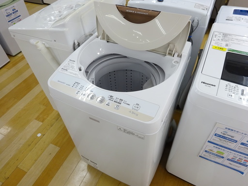 安心の１年保証付！2016年製SHARPの4.5kg全自動洗濯機です！