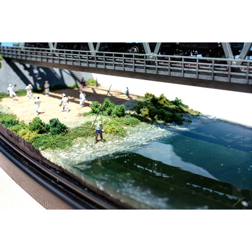 Nゲージ ジオラマ 完成品河原と鉄橋ジオコレ (モモンガ) 春日井の模型 