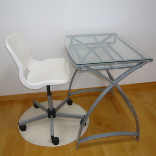 ♪♪ ガラス製パソコンテーブル（ＰＣデスク）と椅子 ♪♪