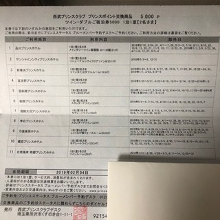 年末年始使用可能 全国プリンスホテル 宿泊チケット 