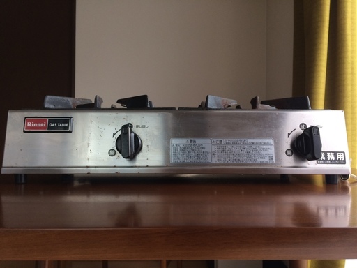 【大幅値下げ】業務用ガスコンロ(都市ガス用)　Rinnai RSB-206A