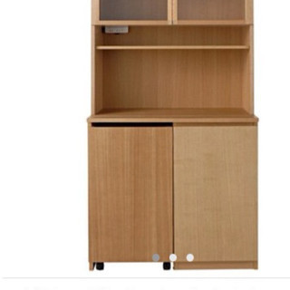 無印良品 MUJI 木製カップボード オープンタイプ ワゴン付き 家電用コンセント付き 北欧インテリア 和モダン