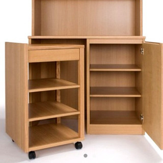 無印良品 MUJI 木製カップボード オープンタイプ ワゴン付き 家電用コンセント付き 北欧インテリア 和モダン