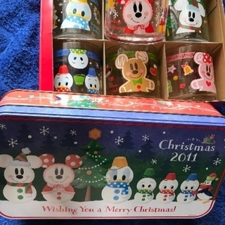 ディズニー缶 クリスマス グラスと缶 2011年クリスマス限定セット