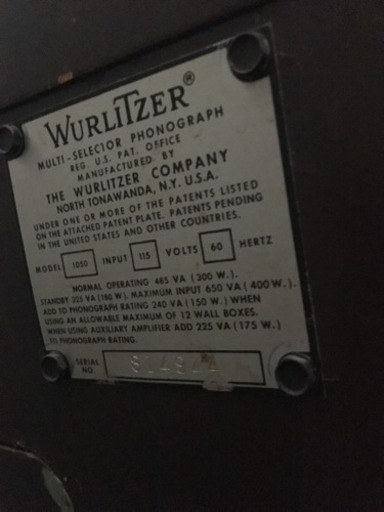 1050モデル WURLITZER社 ジュークボックス アンティーク - その他 