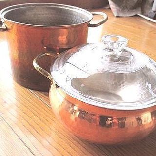 懐かしい昭和の「洋食屋さん」の雰囲気があふれる小型「銅製鍋」お譲...