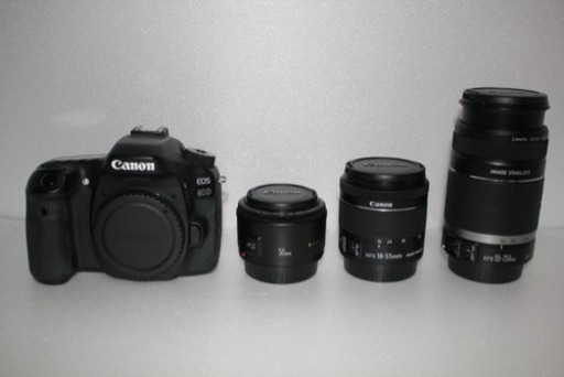 Canon EOS 80D 標準\u0026望遠\u0026単焦点トリプルレンズセット
