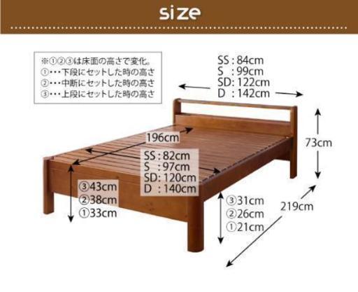 すのこベッド　耐過重600㎏