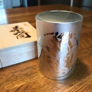 薩摩彫金 茶筒