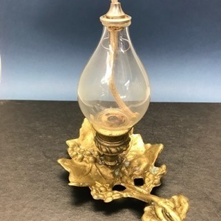 オイルランプ 燭台 真鍮 葡萄 ガラス アンティーク調