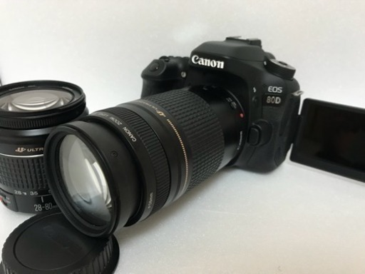キャノン Canon EOS 80D タブルレンズセット 三脚【1m】付き