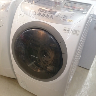 2010年製 Panasonic 9/6kg ドラム式洗濯機 NA-V1600L 左開き 扉に